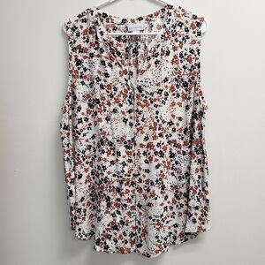 Liz Claiborne Sleeveless Button Up Top Womens Size Large